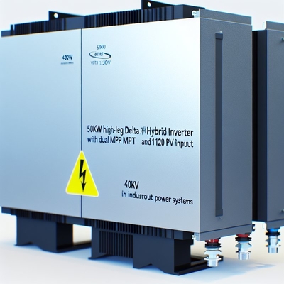 Inwerter hybrydowy Delta o mocy 50 kW 480 V z podwójnym MPPT i 120 kW wejściem fotowoltaicznym do systemów energetycznych przemysłowych