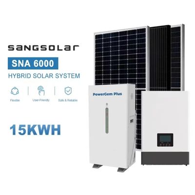 SANGInwerter słoneczny z 14,3kwh 15kwh 20kwh 25kwh 30kwh bateria litowa hybrydowy układ słoneczny 10kw